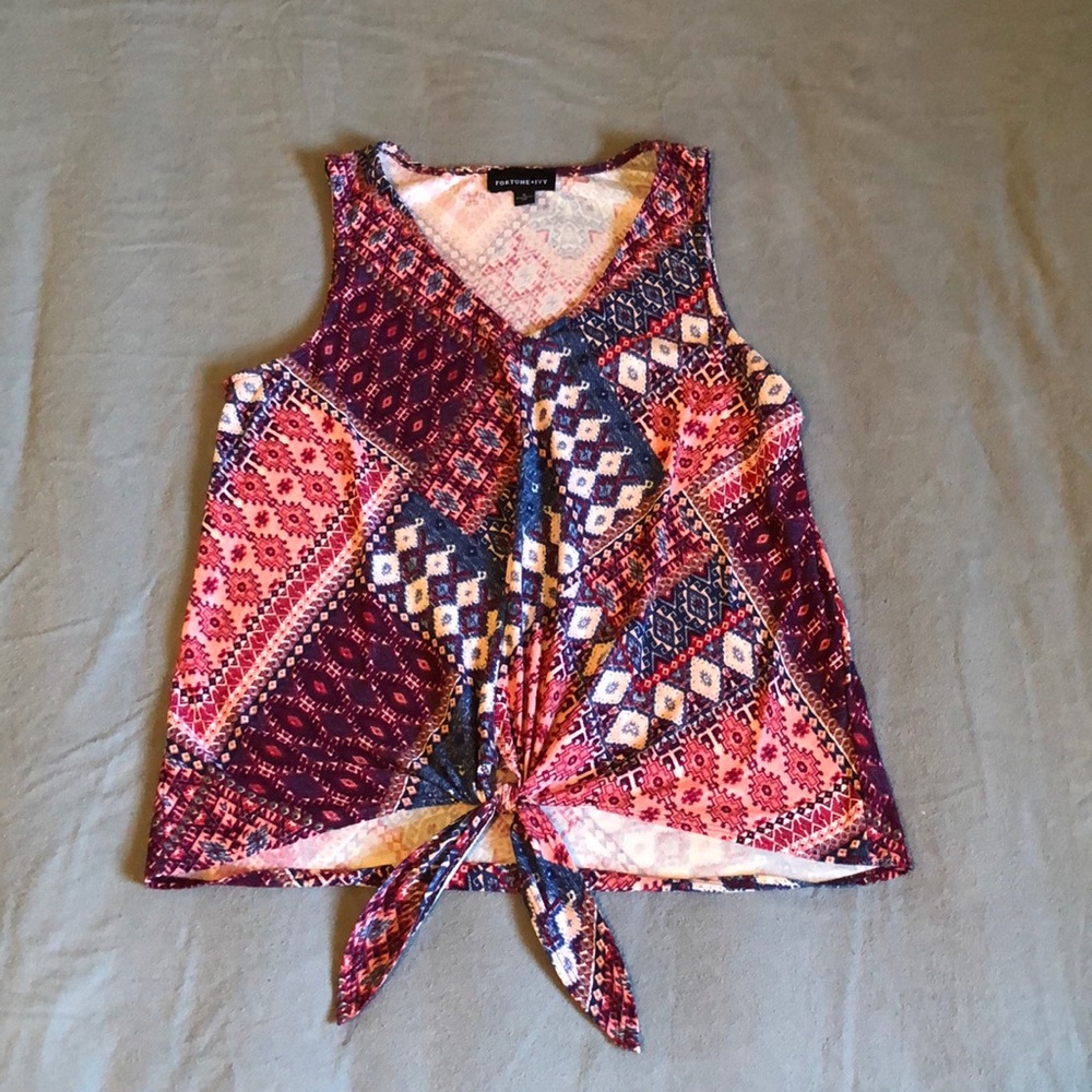 Fortune + Ivy Handkerchief Print Tank Top